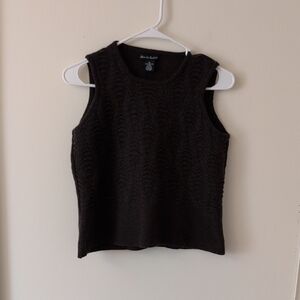 Vintage Alexandra Bartlett Womens Small 100% Merino Wool Sweater Vest Brown